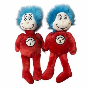 Aurora Dr Seuss Thing One And Thing Two Plush Bundle Stuffed Animal 12in Toy Set